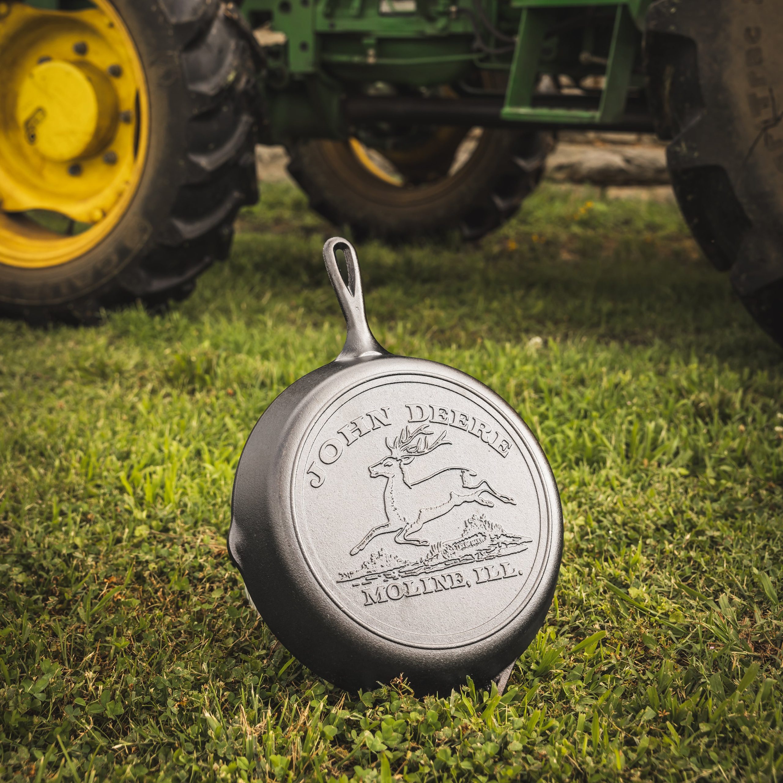 12 Inch Seasoned Cast Iron Skillet. John Deere Hometown - Image 2