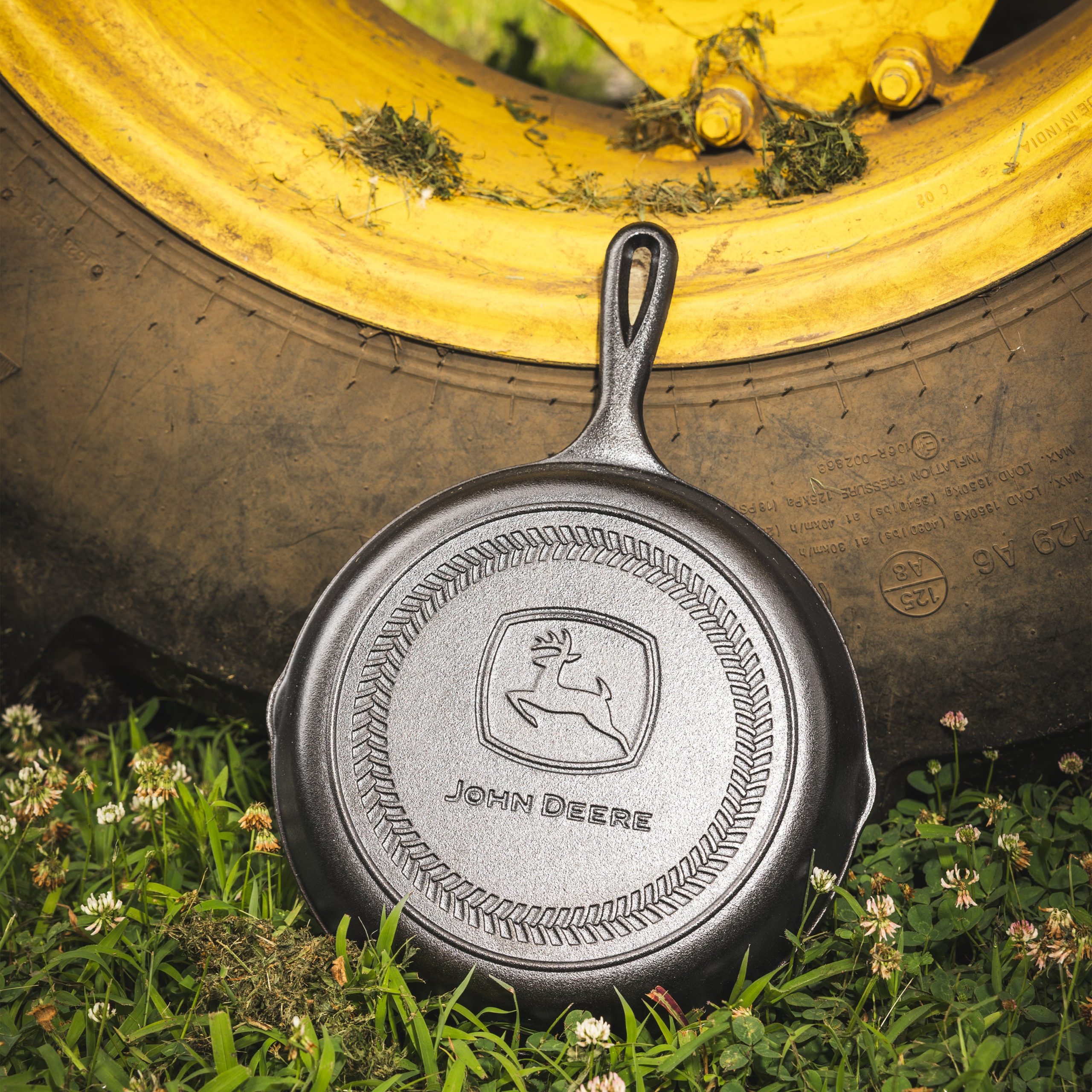 10.25 Inch Seasoned Cast Iron Skillet. John Deere Logo - Image 2