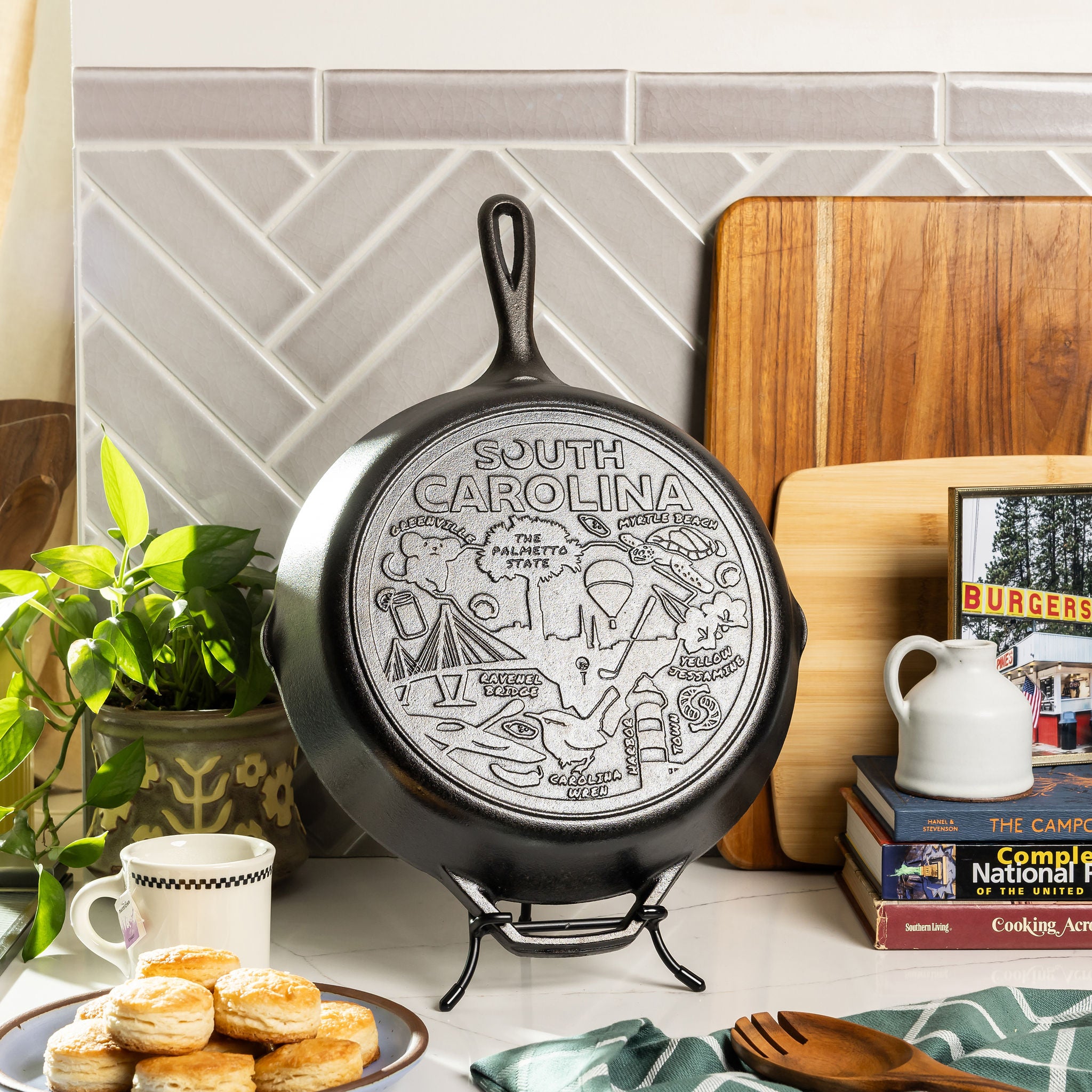 American Road Trip: 12 Inch Seasoned Cast Iron Skillet. South Carolina - Image 2