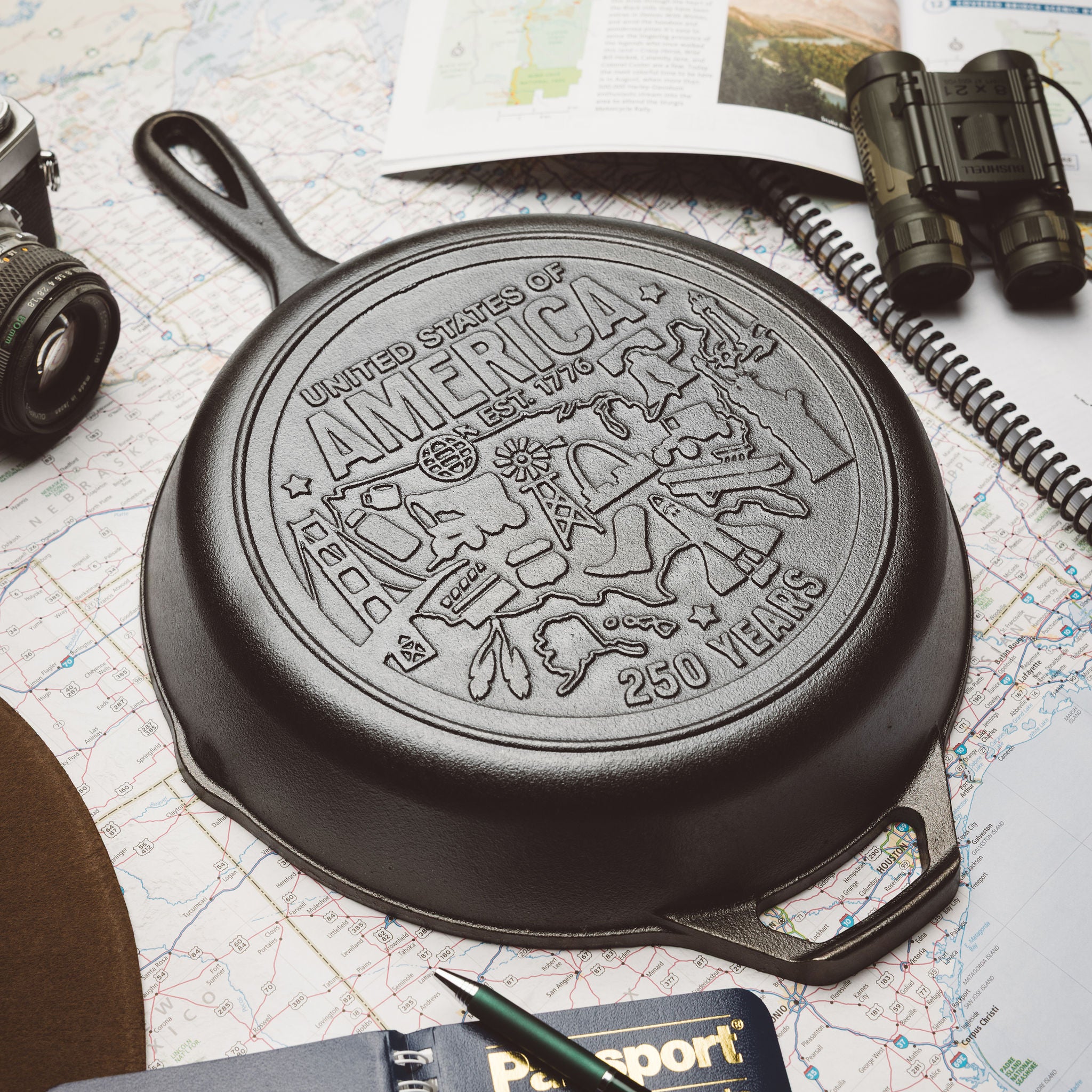 Lodge 10.25 Inch Seasoned Cast Iron Skillet. USA Icons - Image 4