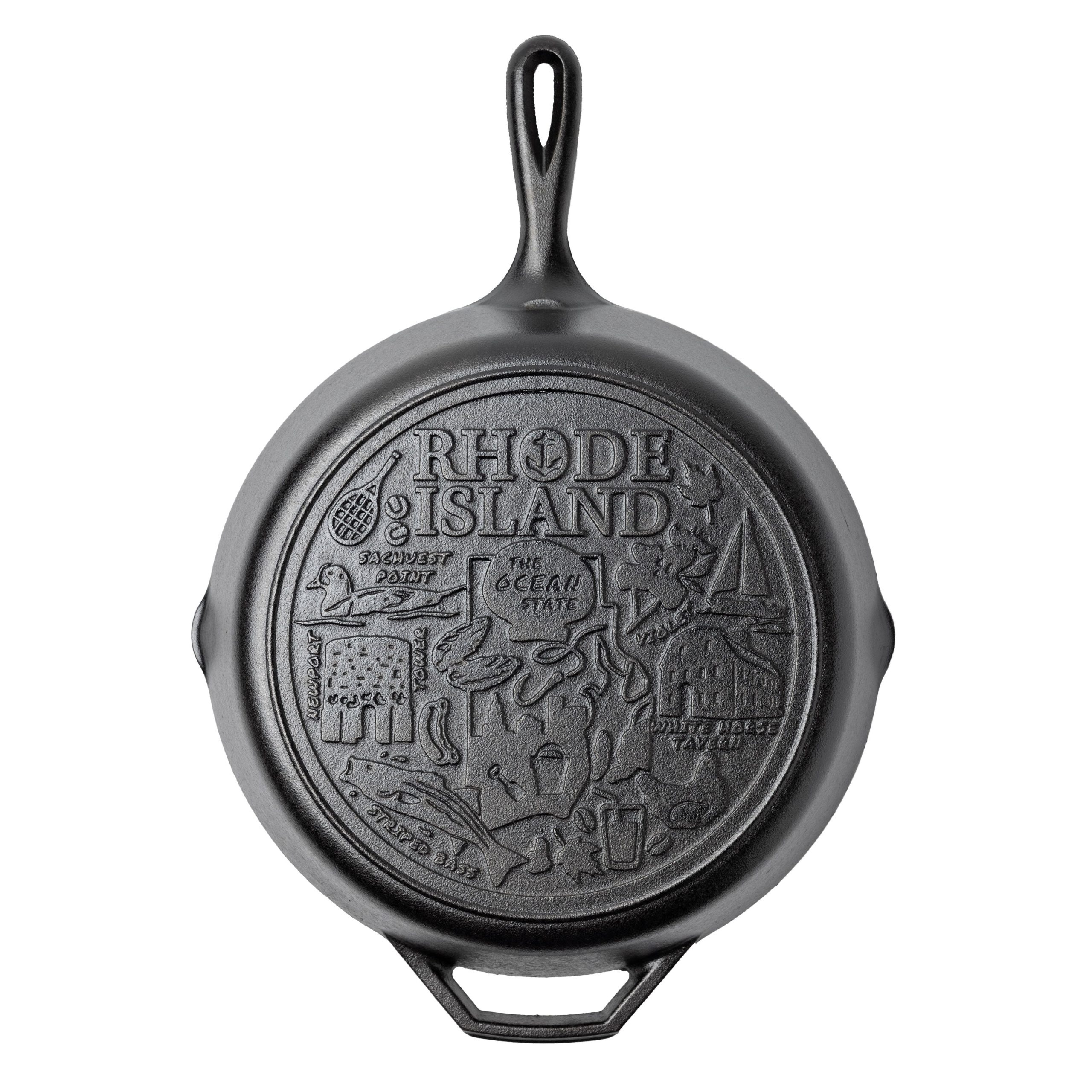 American Road Trip: 12 Inch Seasoned Cast Iron Skillet. Rhode Island